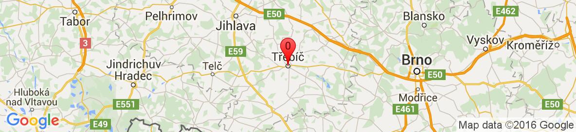 Mapa Třebíč, Kraj Vysočina, Česká republika. Podrobnější mapa je k dispozici pouze pro registrované uživatele. Prosím, zaregistrujte se nebo se přihlašte.